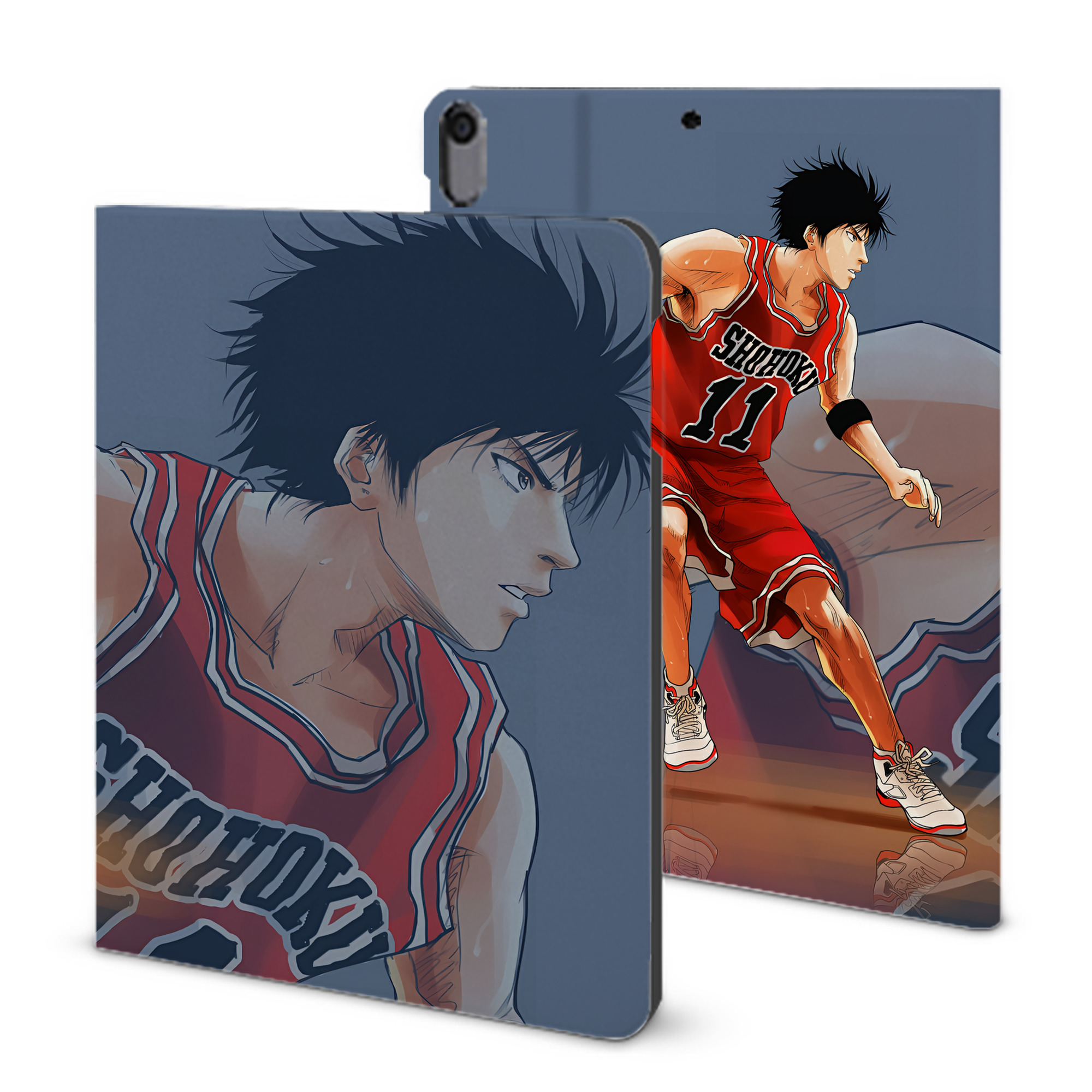 （画像用） SLAM DUNK／スラムダンク IPad ケース ブック型 PUレザー TPU 耐衝撃 軽量 薄型 ペン収納なし 全面保護 IPad 各モデル対応